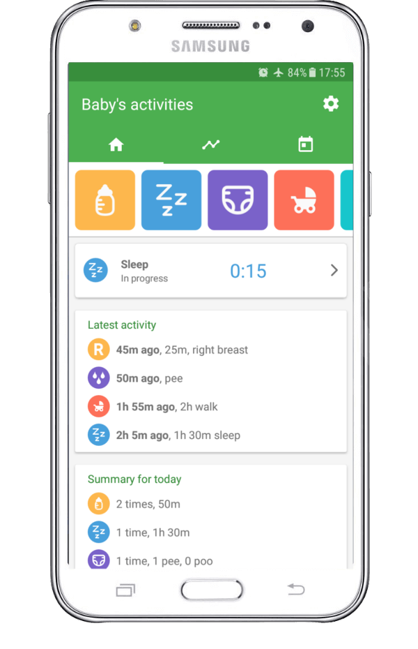 Baby activity tracker store app